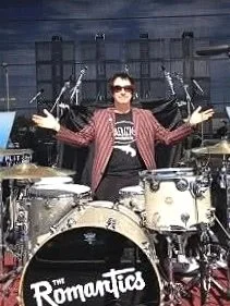 Drummer Brad Elvis of The Romantics and Screams on Van Halen tour and skinny ties  