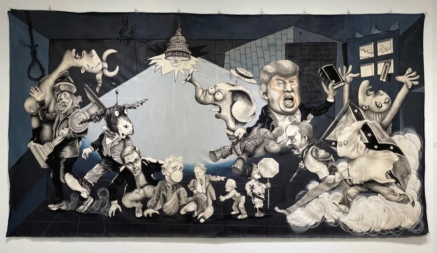 The Hill
Acrylic and charcoal on canvas
7' x 11'
2021