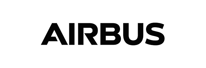 Black Airbus logo on a black background.