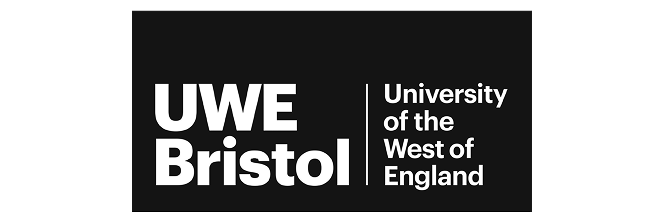 UWE Bristol logo with the text University of the West of England on a black background