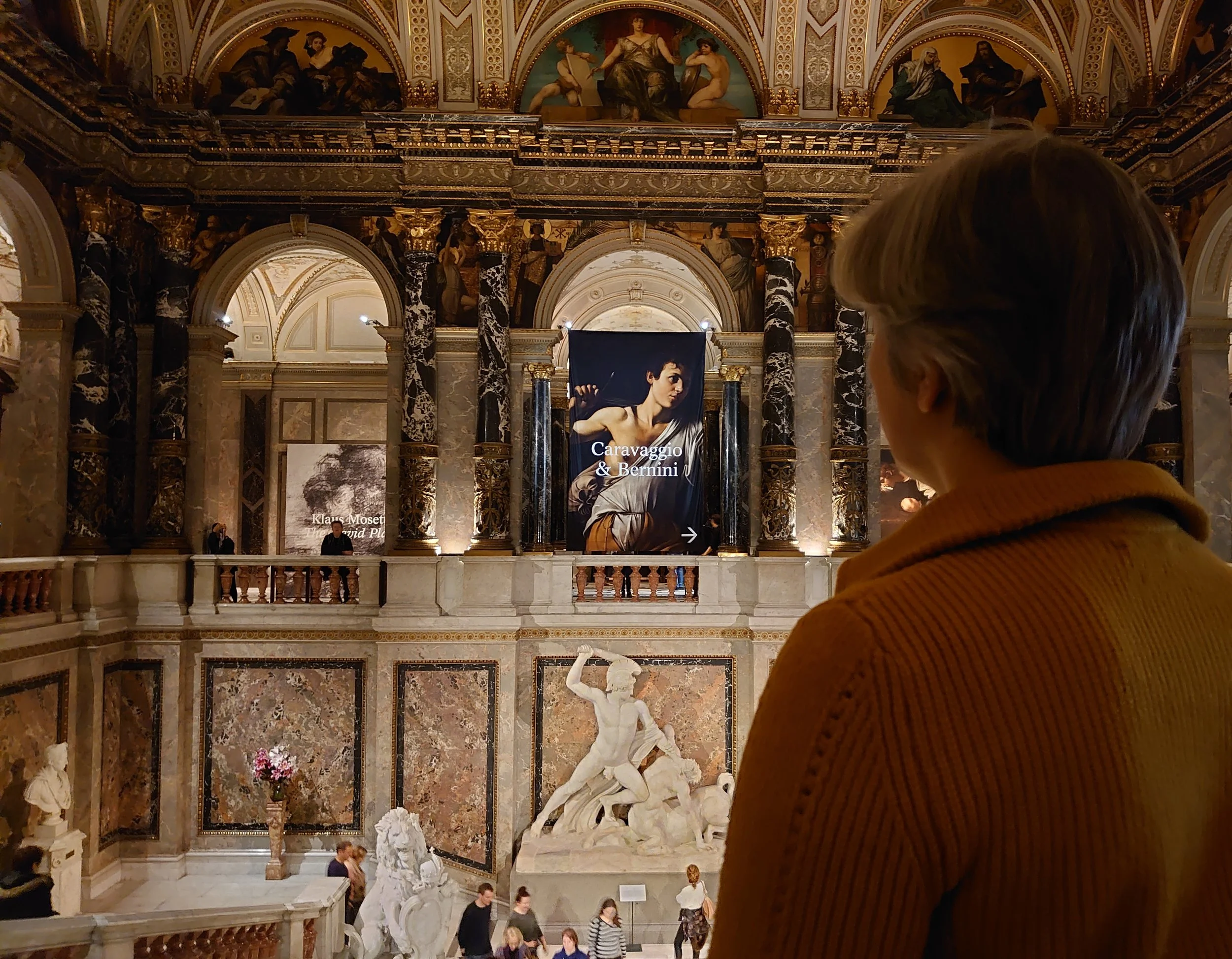 Veronika Kyrychenko at the Kunsthistorisches Museum in Vienna during the Caravaggio & Bernini exhibition.