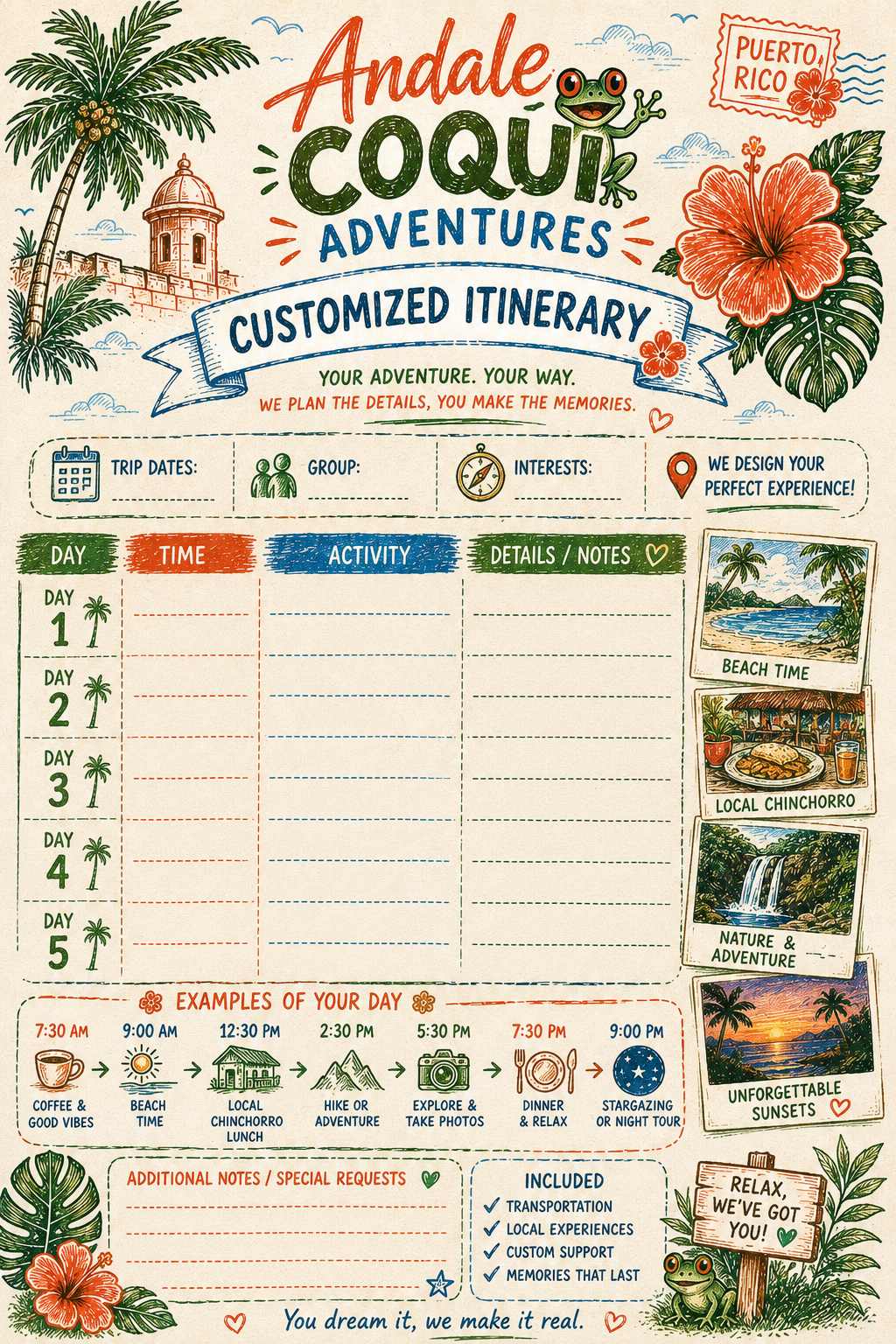 Fully Customized Itinerary