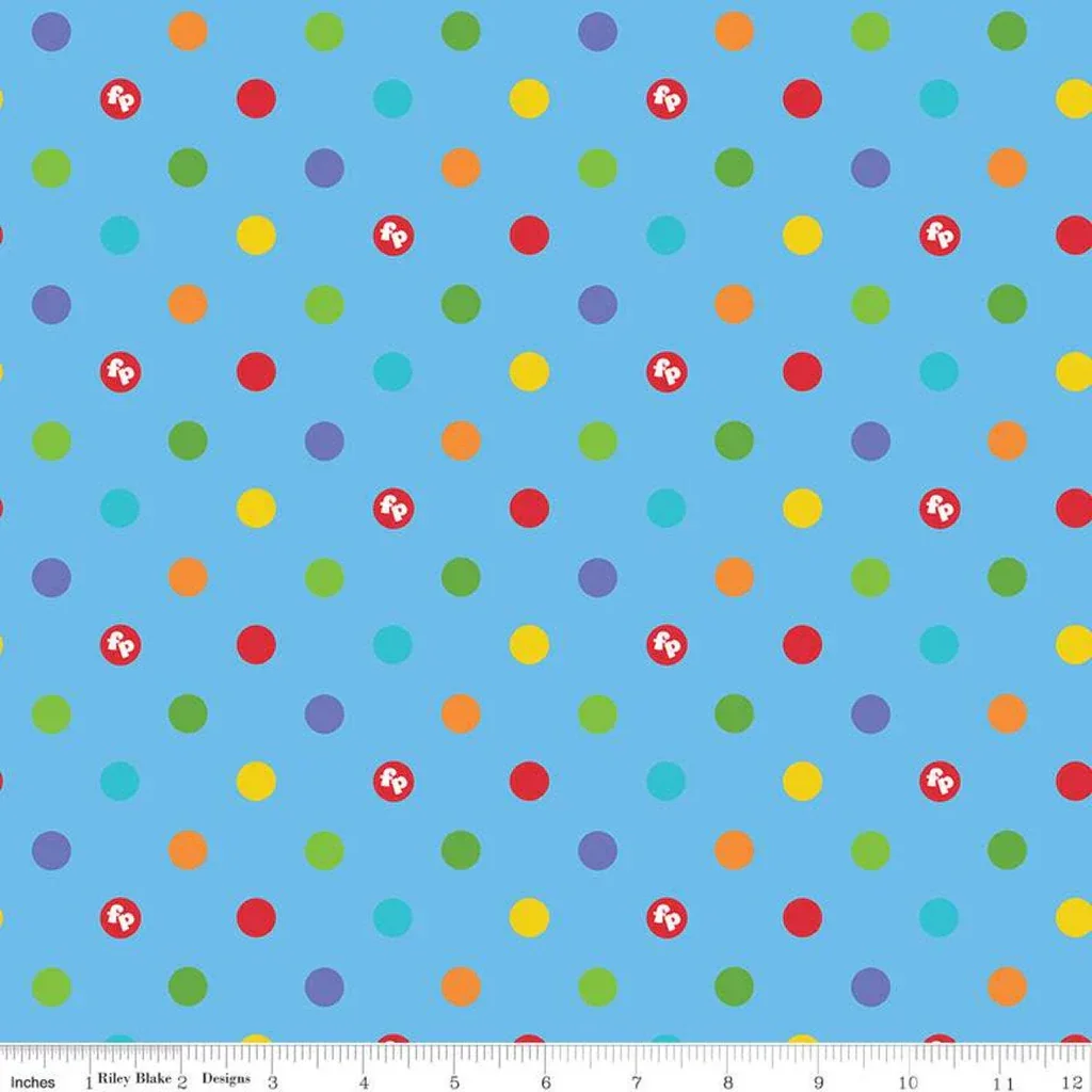 1/2 Yd. Riley Blake Fisher-Price Dots C9764 Blue
