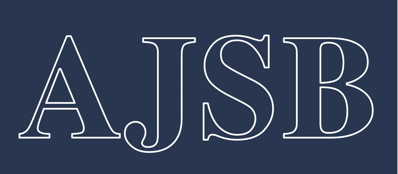 Neon-style text displaying initials 'A. J. S. B.' on a dark background.