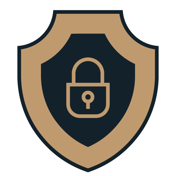 Icon of a shield with a padlock, representing security or protection.