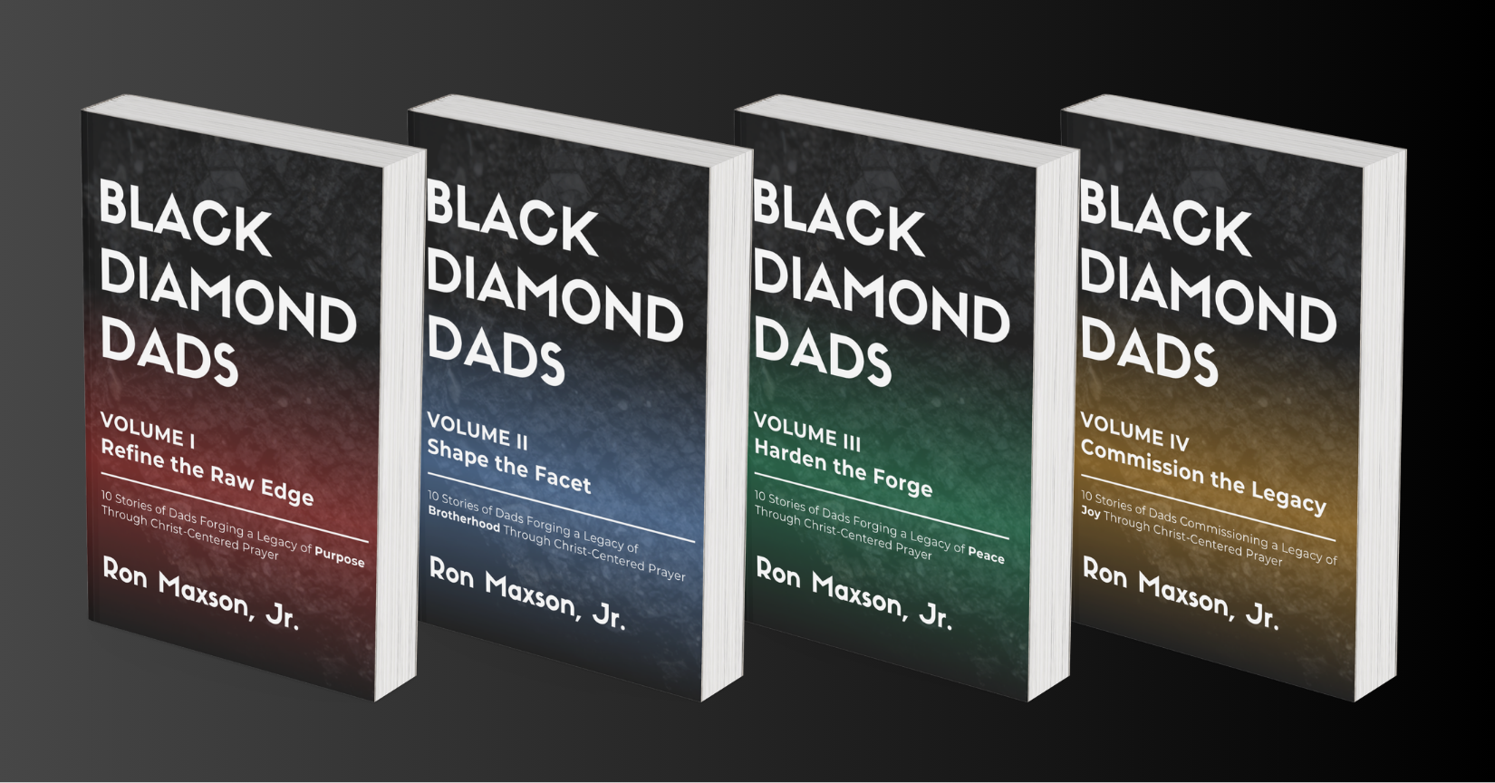 Set of 4 books, Black Diamond Dads, written by Ron Maxson Jr.