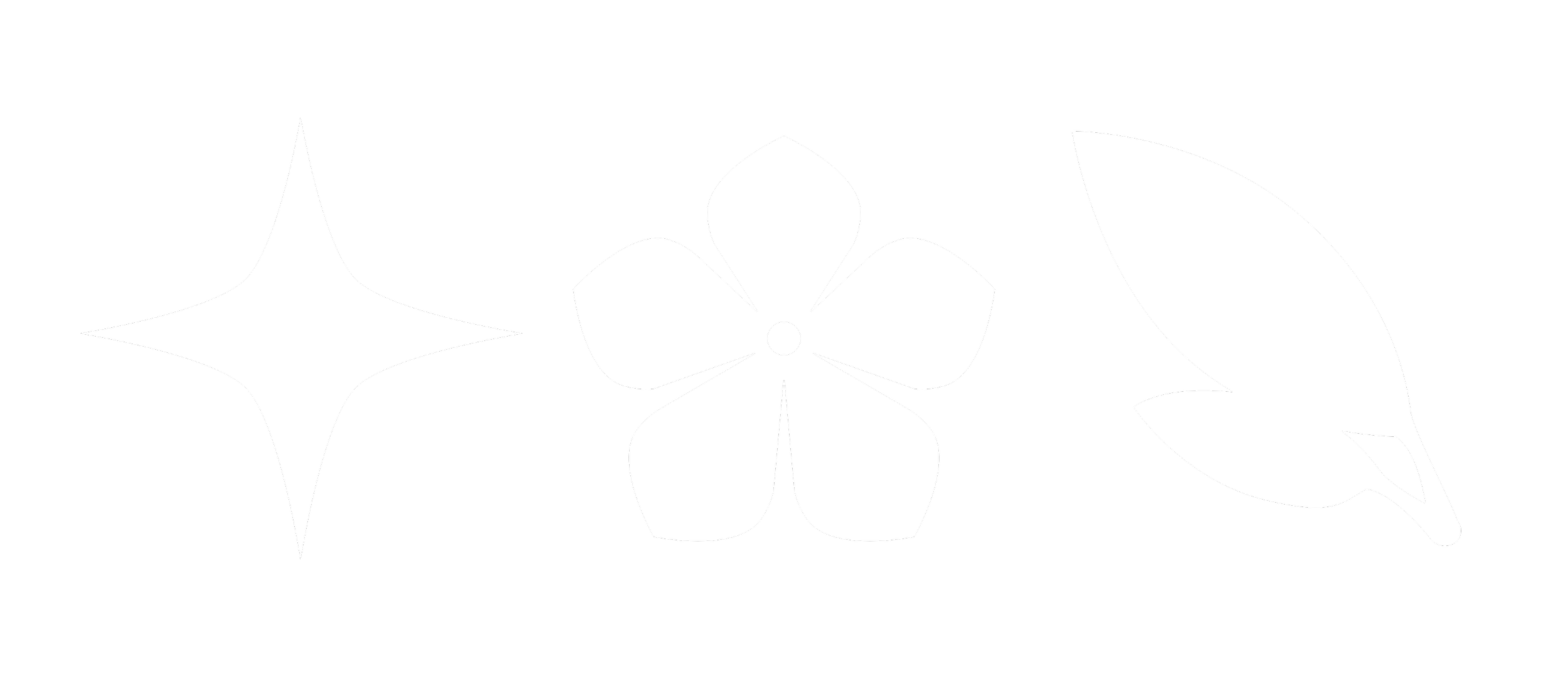 Black and white decorative floral and star-like design.