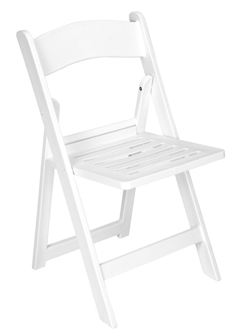 White wooden folding chair