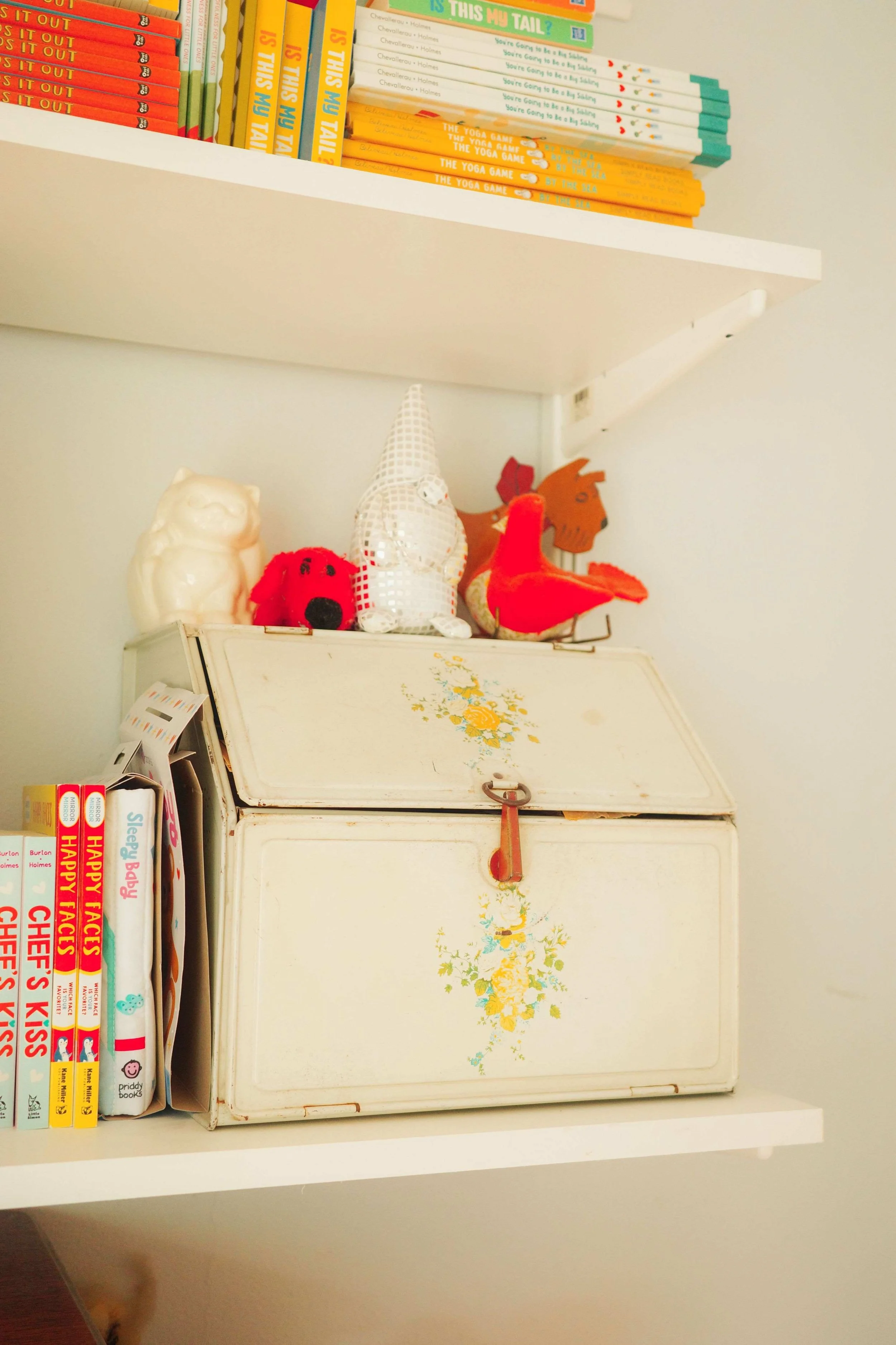Denise Holmes’ illustration studio workspace with a desk, bookshelves, artwork, and creative tools for making children’s books.