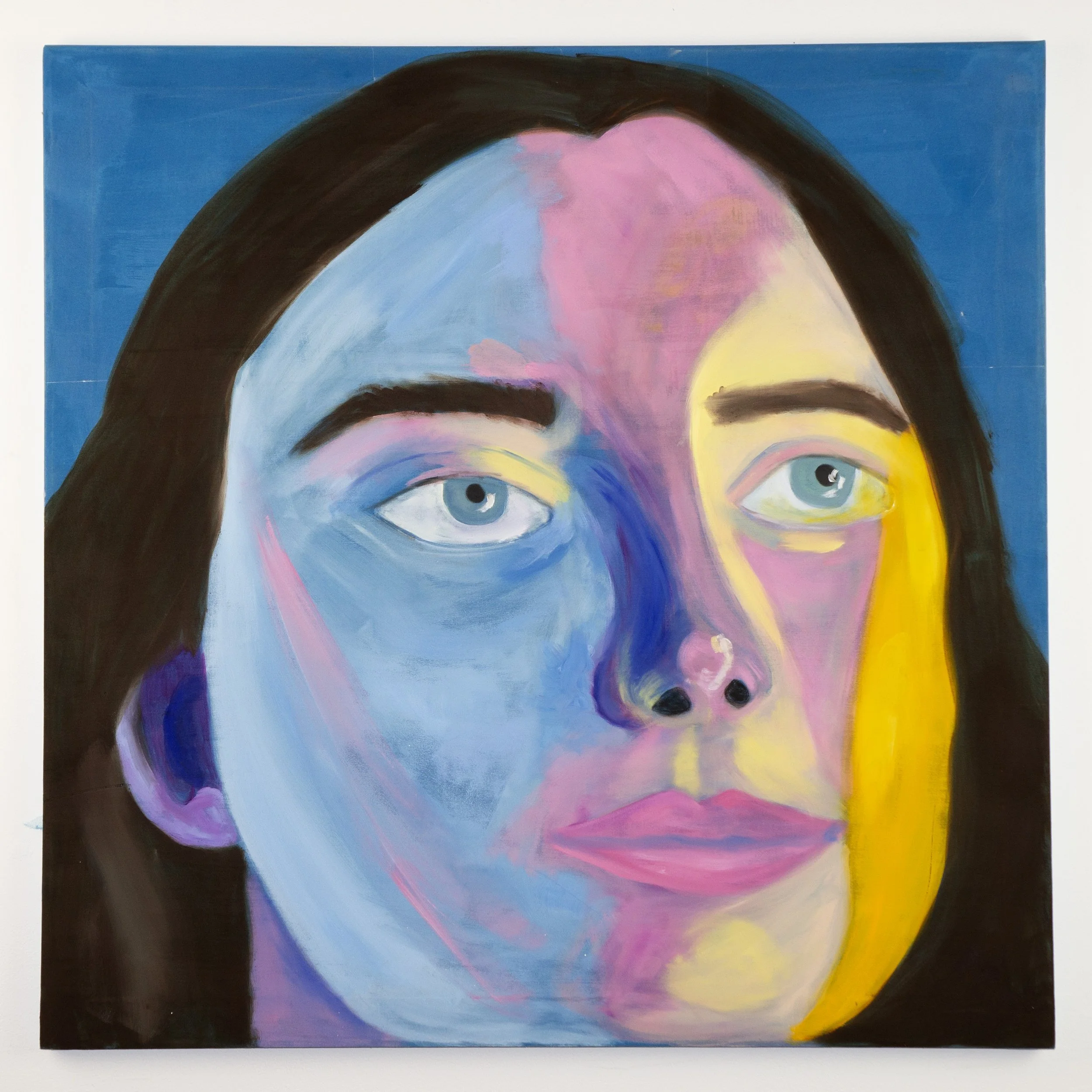 Light Blue | 40" x 40" | oil on blue jersey fabric
