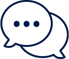 Two overlapping speech bubbles, one with three dots indicating conversation.