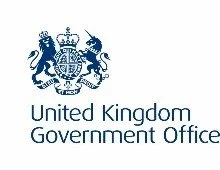 Logo of the United Kingdom Government Office featuring a royal coat of arms and text