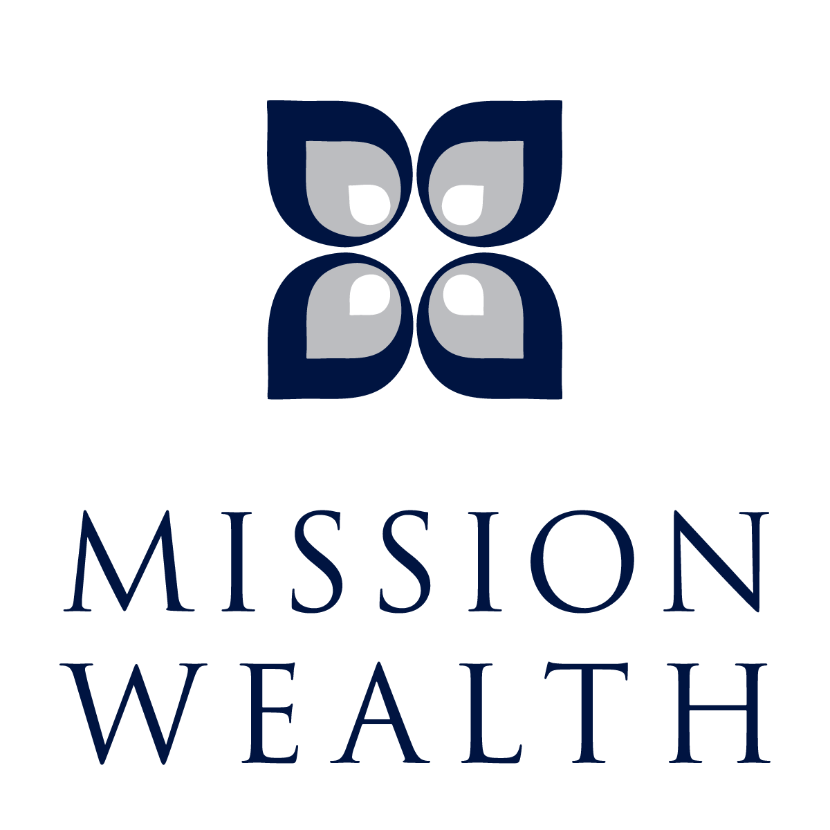 Logo for Mission Wealth featuring a stylized geometric emblem above the words 'MISSION WEALTH' in uppercase serif font.