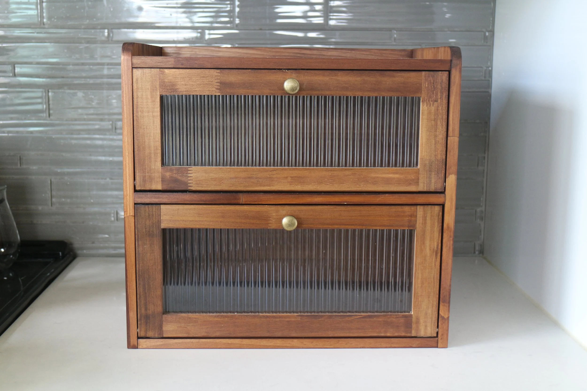 2 Layer Wooden Breadbox