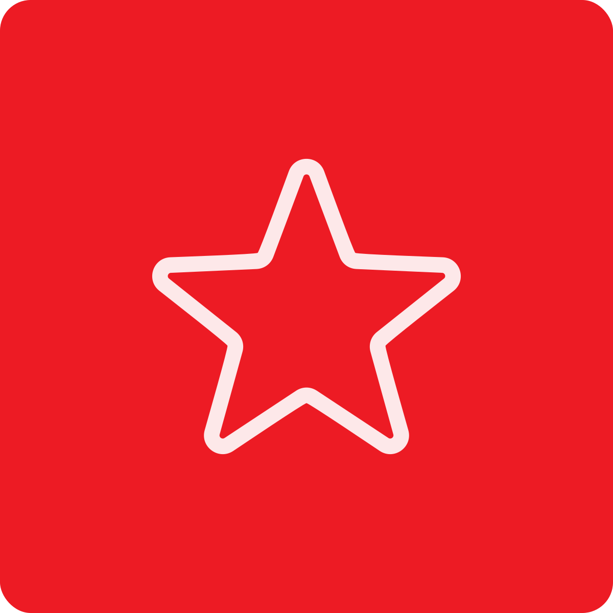 A white-outlined star on a red background.