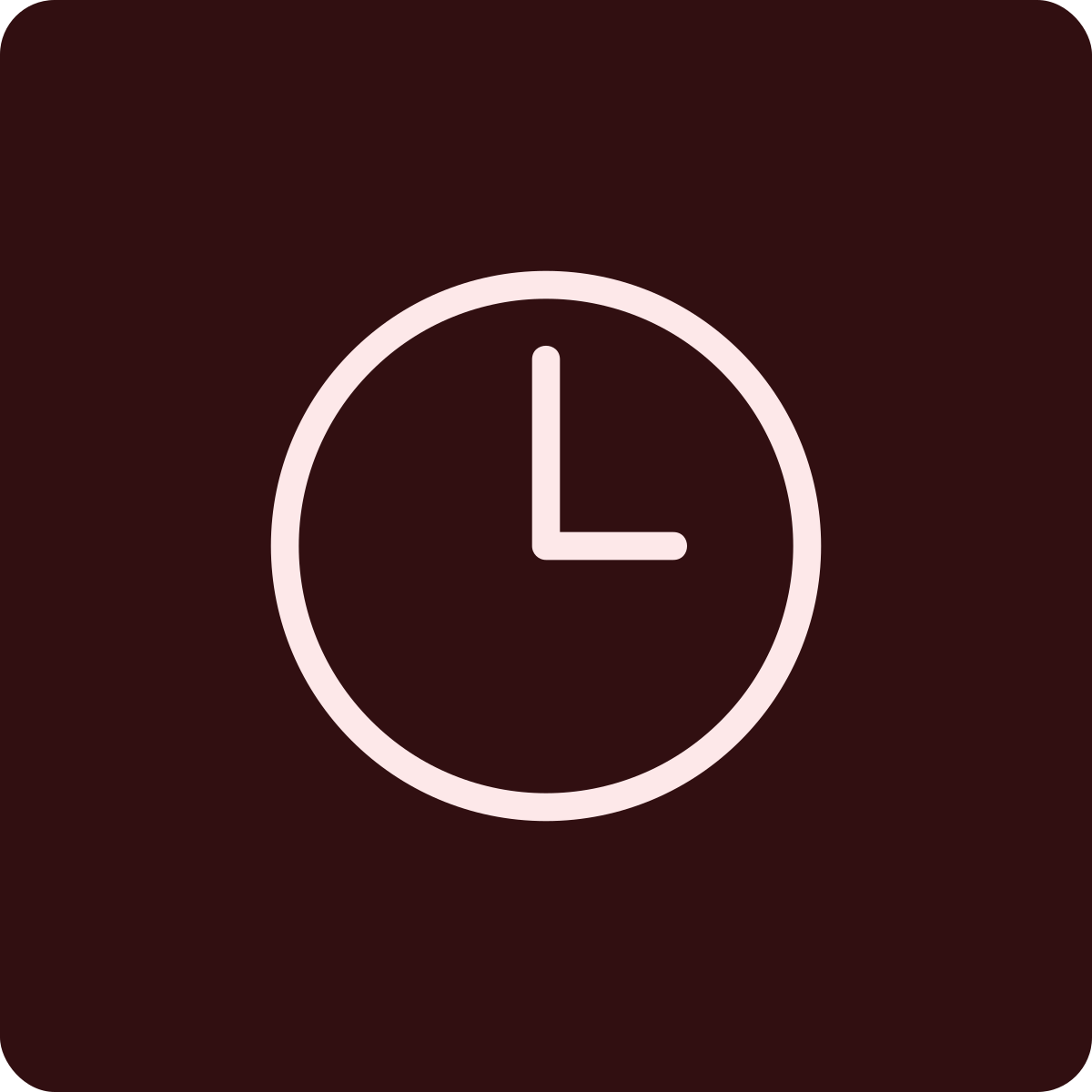 Clock showing 3 o'clock with a dark brown background.