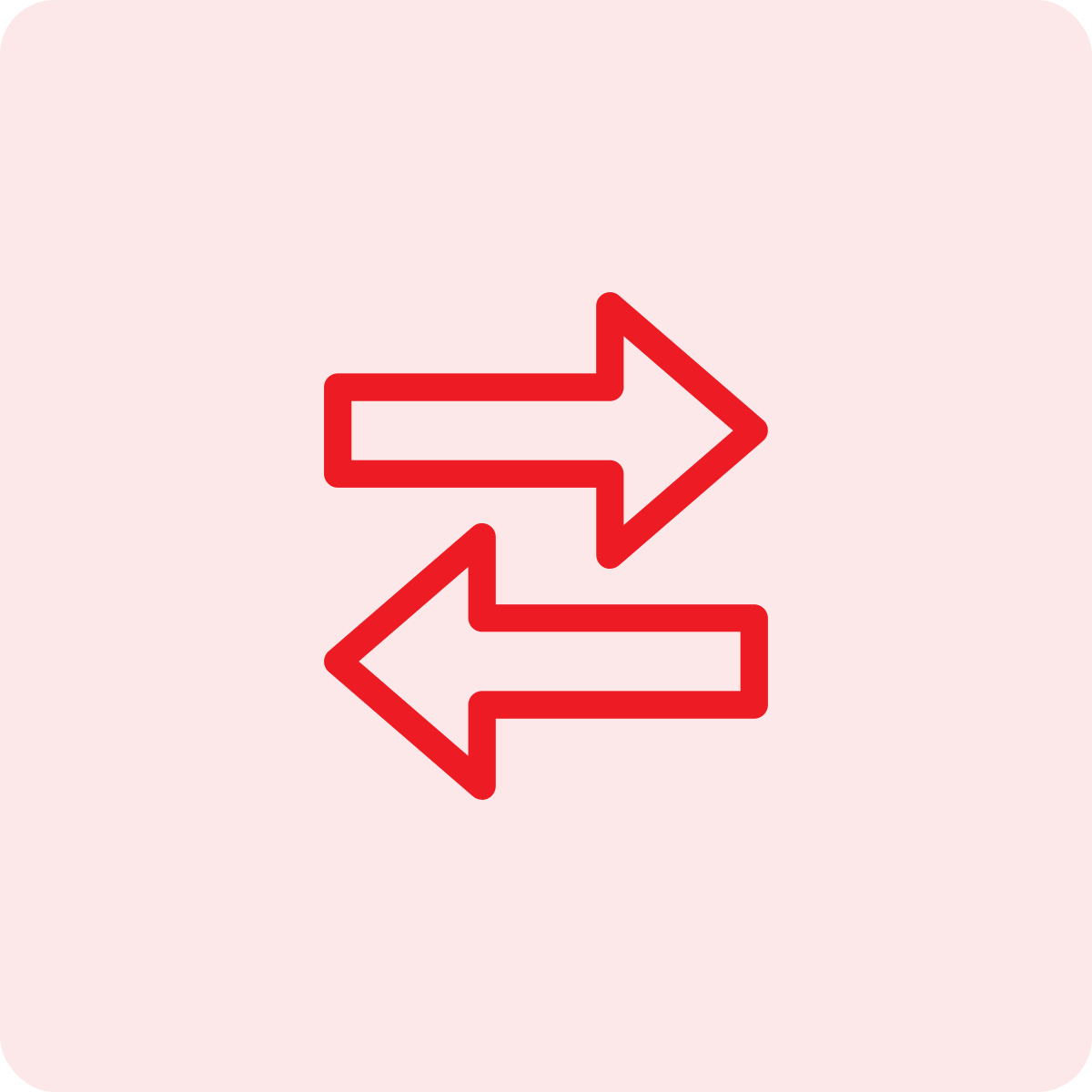 Red arrows pointing in opposite directions, one to the right and one to the left, on a light pink background.