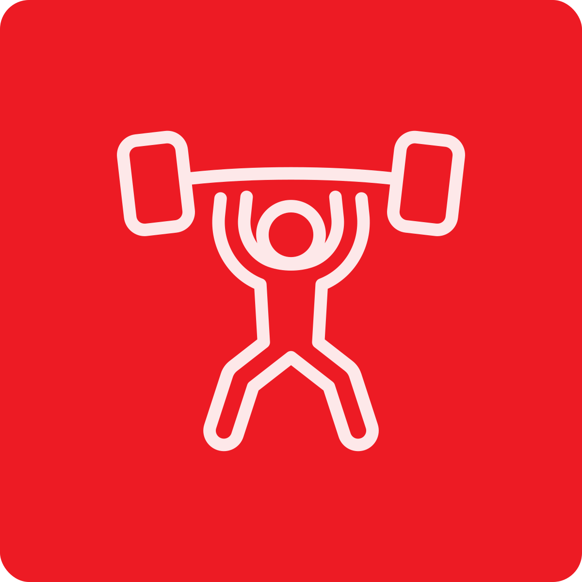 Icon of a person lifting a barbell