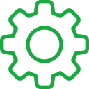 Green gear icon