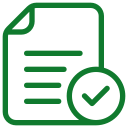 Outline of a document with a checkmark inside a circle