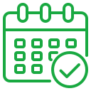 Calendar icon with a checkmark