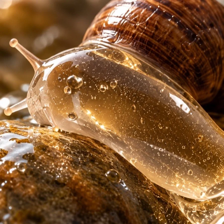 snail mucin — 
hydrates, soothes, conditions