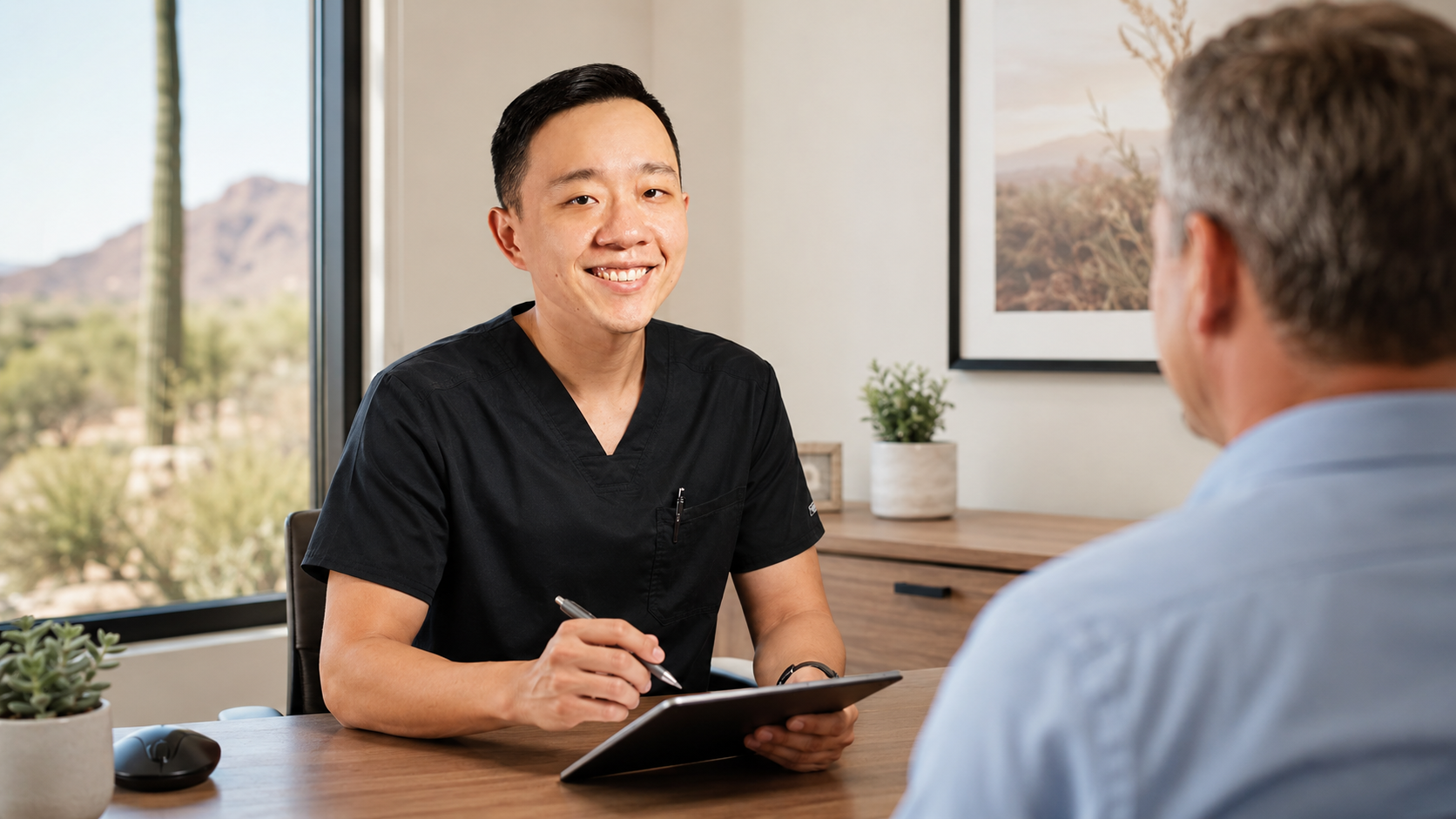 Patient discussing the benefits and limitations of concierge medicine for chronic disease management