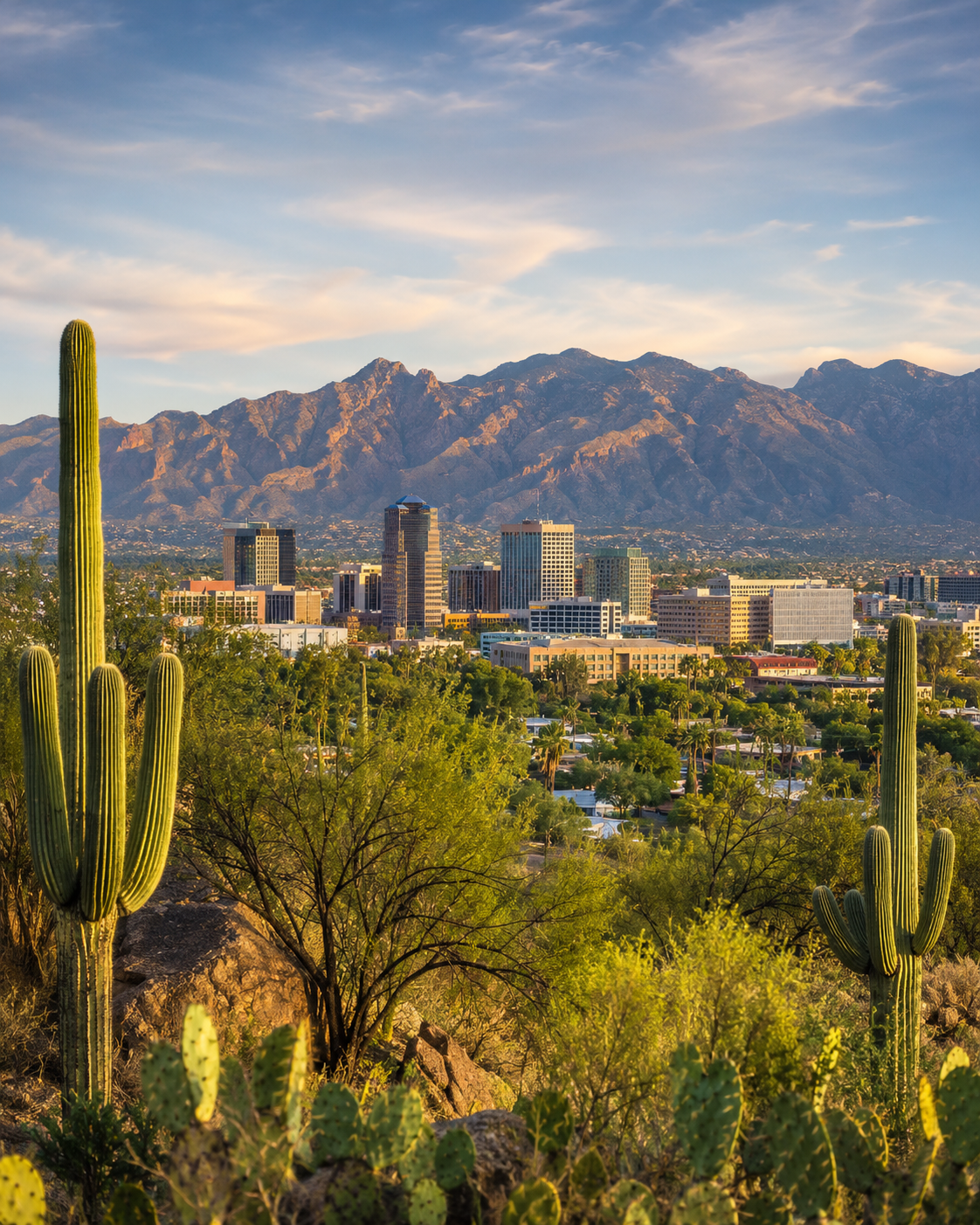 Tucson Arizona skyline and Catalina Mountains representing concierge medicine for local patients