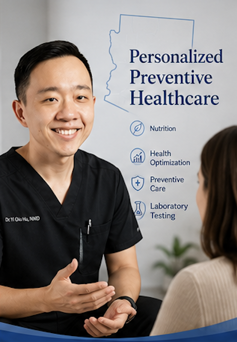 Arizona naturopathic physician discussing healthy living nutrition preventive healthcare and wellness with a patient
