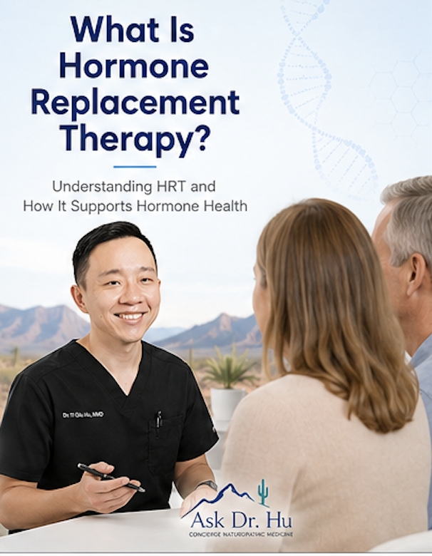 Hormone replacement therapy consultation with physician explaining hormone health and HRT treatment options