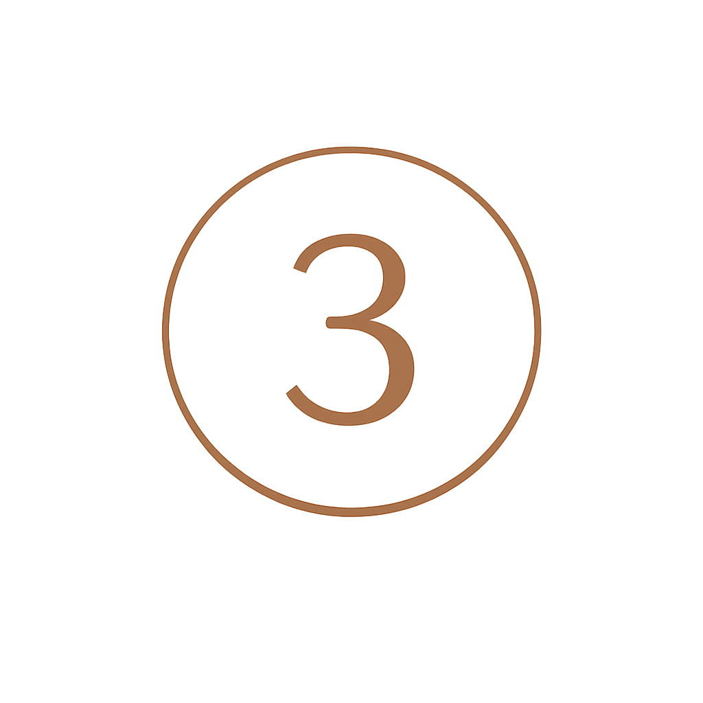 A countdown timer showing the number 3 inside a circle.