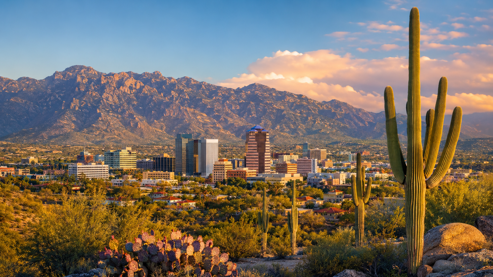 Tucson Arizona skyline and Catalina Mountains representing concierge medicine for local patients