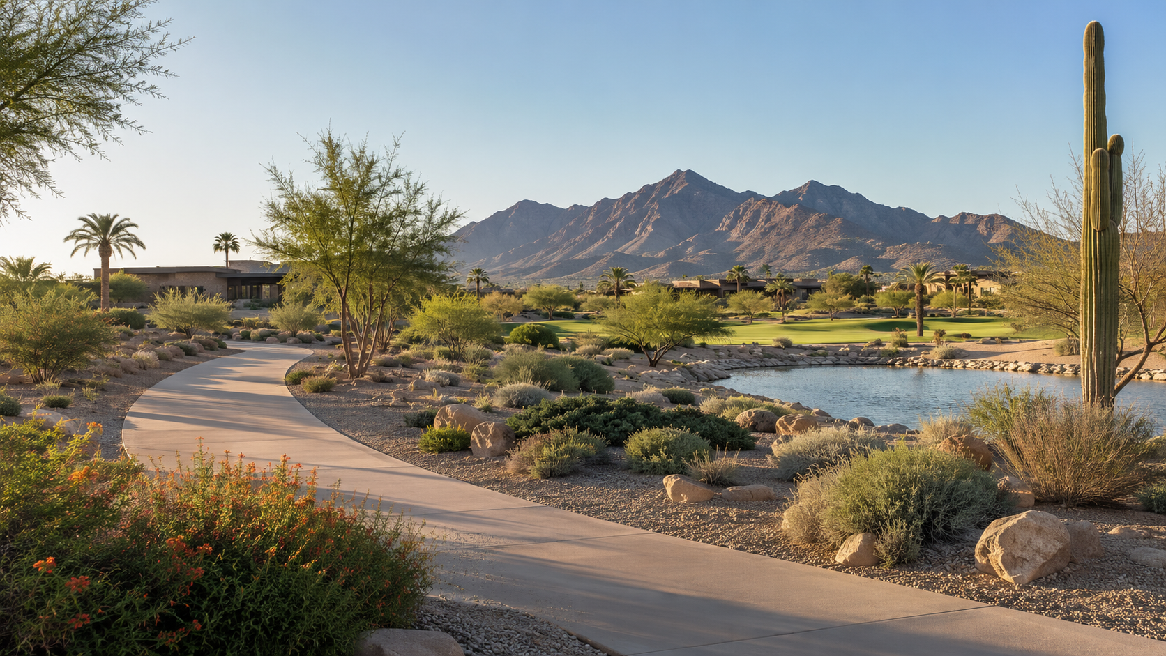 Desert landscape and Estrella Mountains near Goodyear, Arizona.