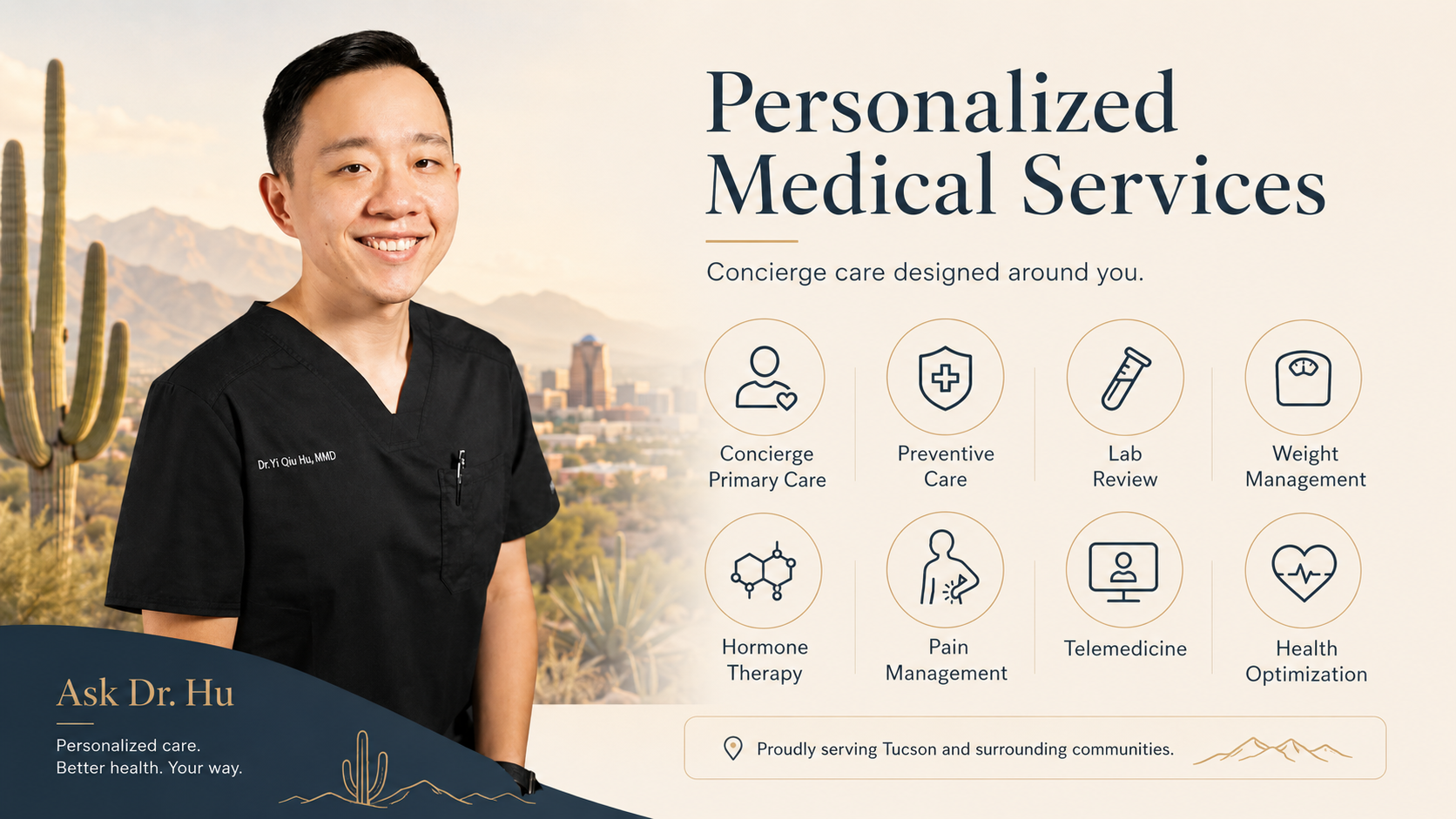 Personalized medical services available to Tucson patients through Ask Dr. Hu