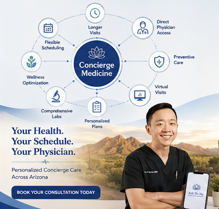 Physician offering concierge medicine and personalized healthcare throughout Glendale Arizona