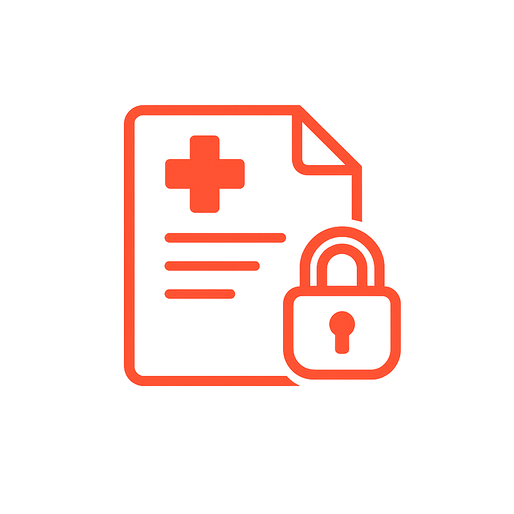 Secure medical document symbol