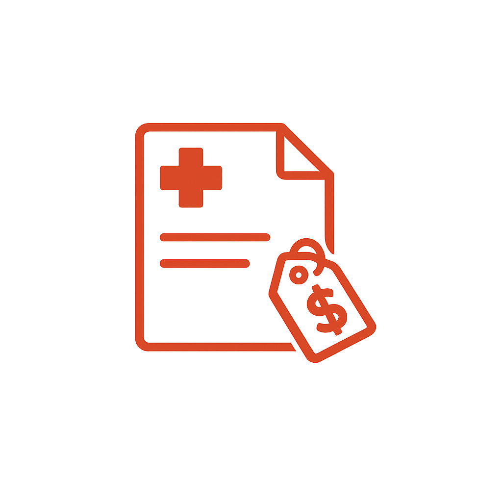 Medical document with dollar sign representing the minimum documentation service fee