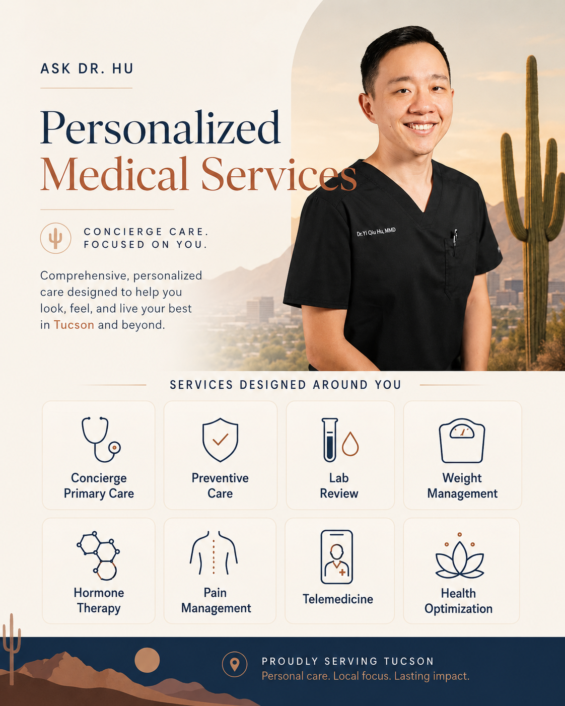 Personalized medical services available to Tucson patients through Ask Dr. Hu