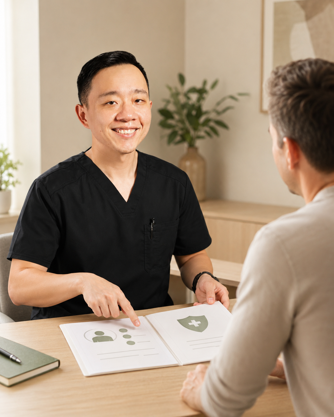 Dr. YiQiu Hu explaining how concierge medicine works alongside health insurance