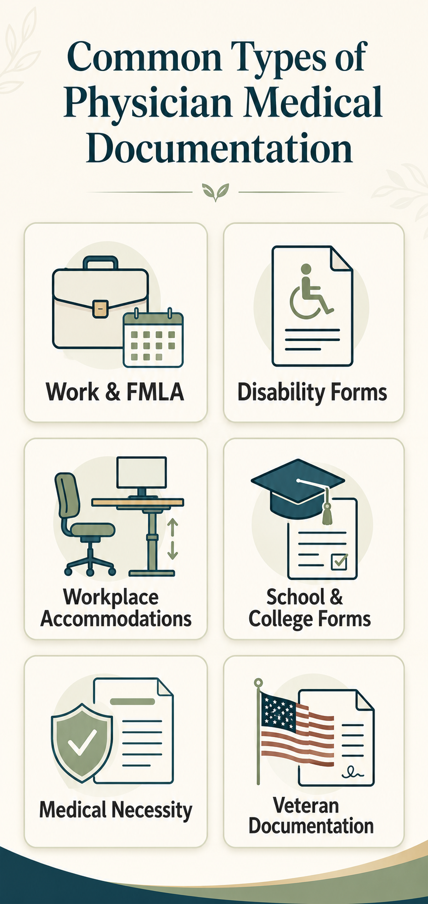 Common types of medical documentation physicians may complete