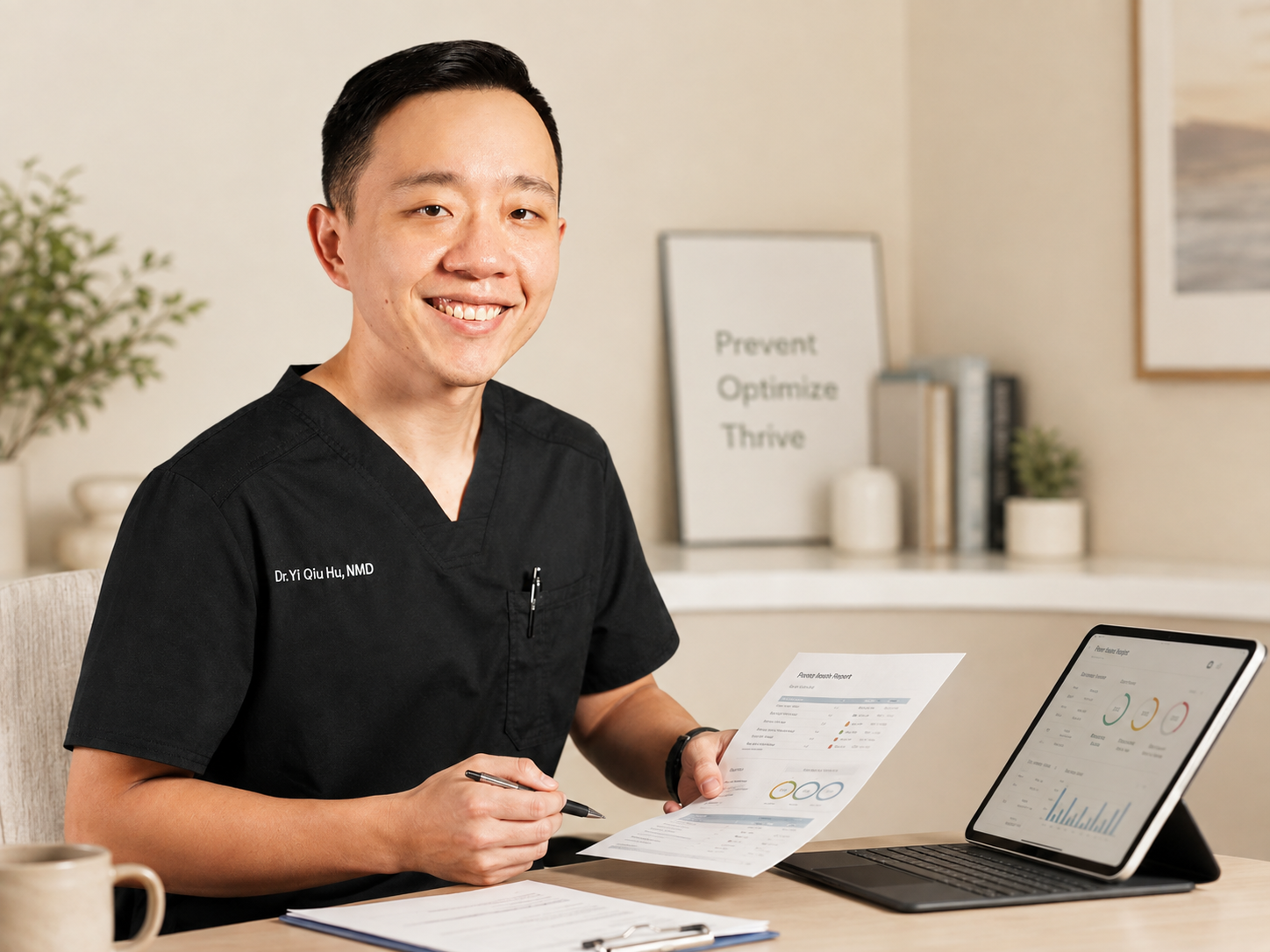 Physician reviewing comprehensive preventive health screening results with a patient in Arizona