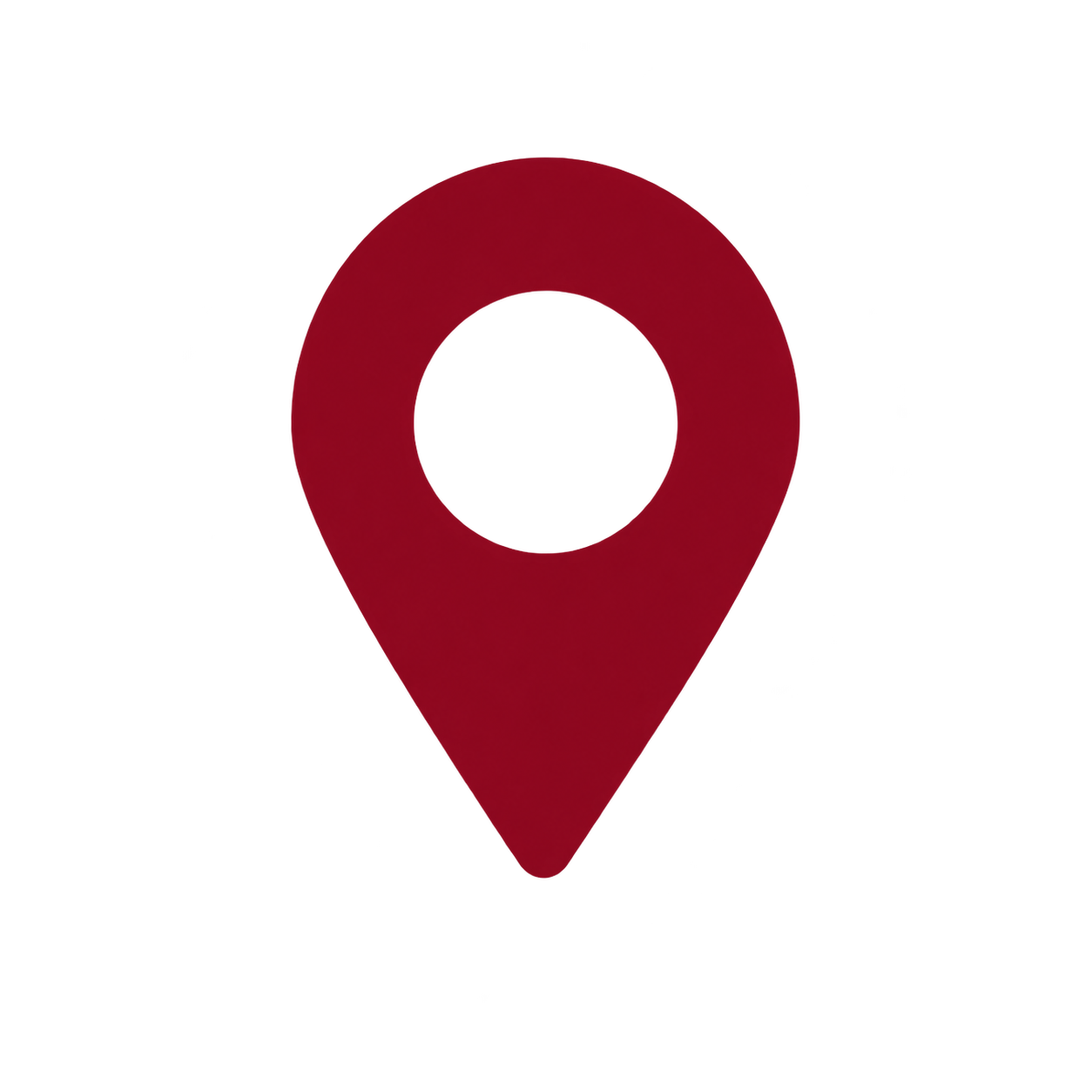 3D red map marker icon on a black background