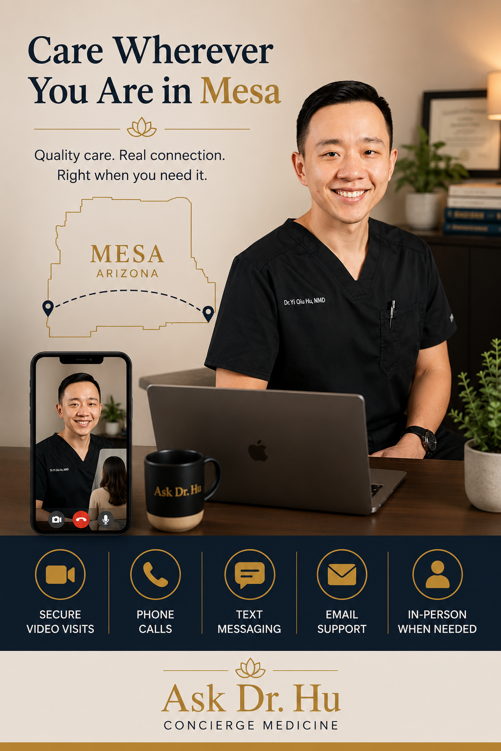 Telemedicine concierge medical care available throughout Mesa Arizona