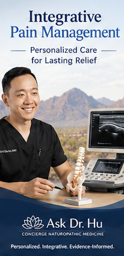 Integrative pain management physician consultation featuring ultrasound guided musculoskeletal evaluation in Arizona