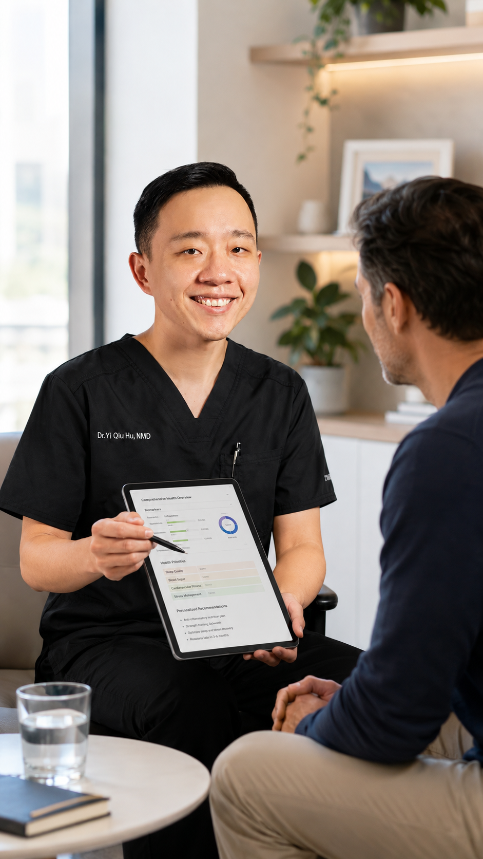 Physician reviewing laboratory results and preventive health planning with a concierge medicine patient