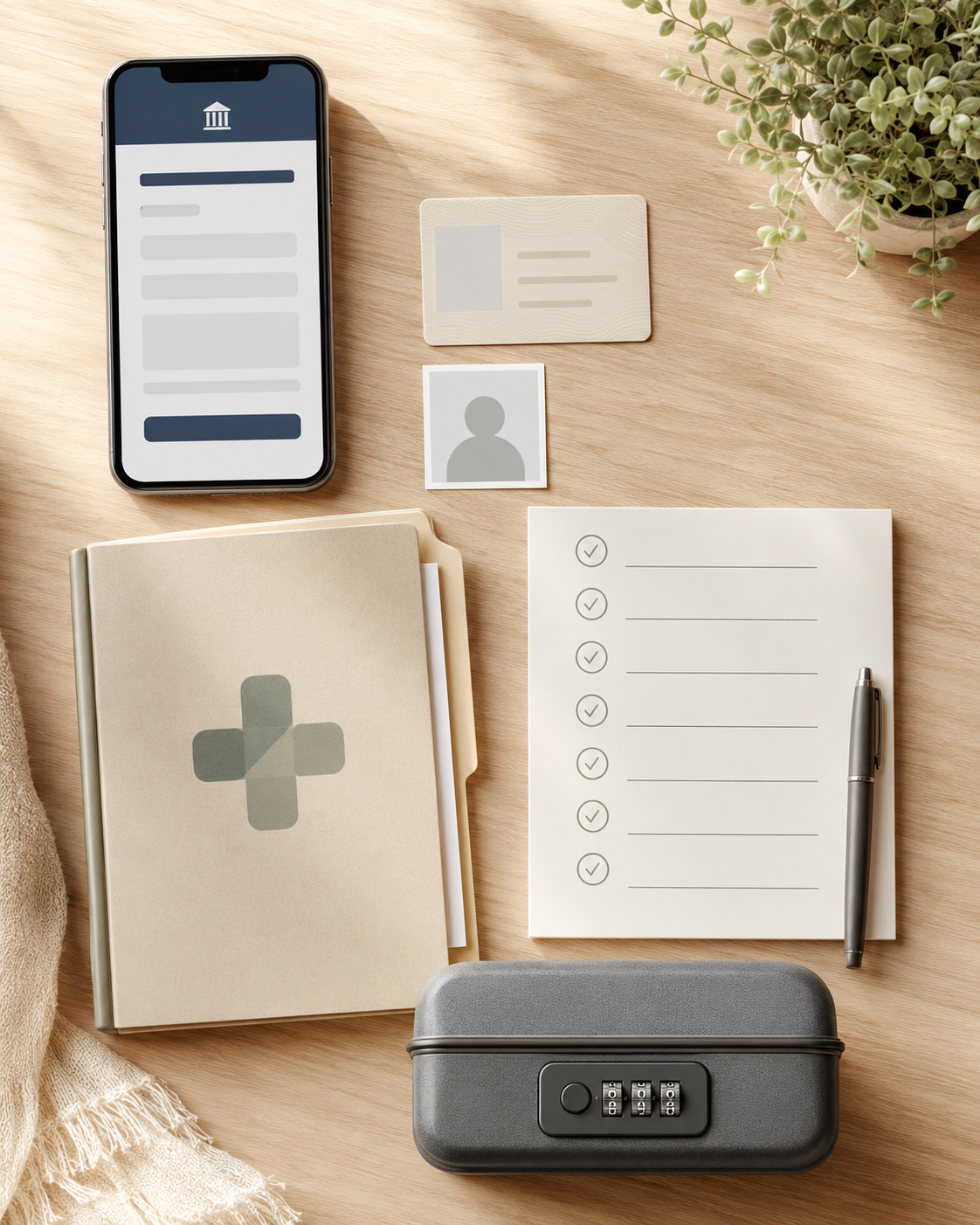 Documents and safety items for an Arizona medical marijuana card application
