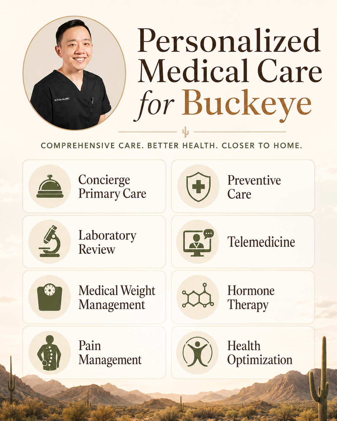 Personalized concierge and specialty medical services available to patients in Buckeye, Arizona