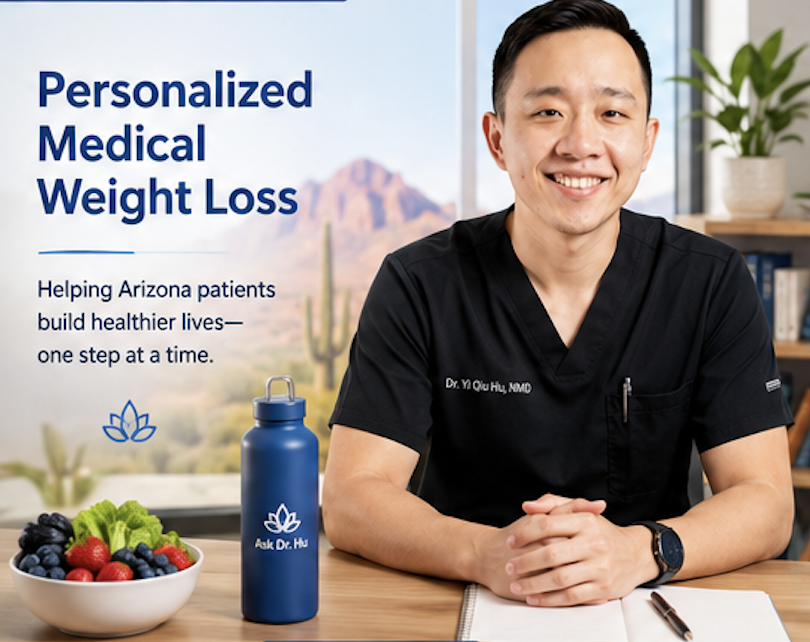 Dr Hu providing personalized physician-guided medical weight loss care for patients throughout Arizona