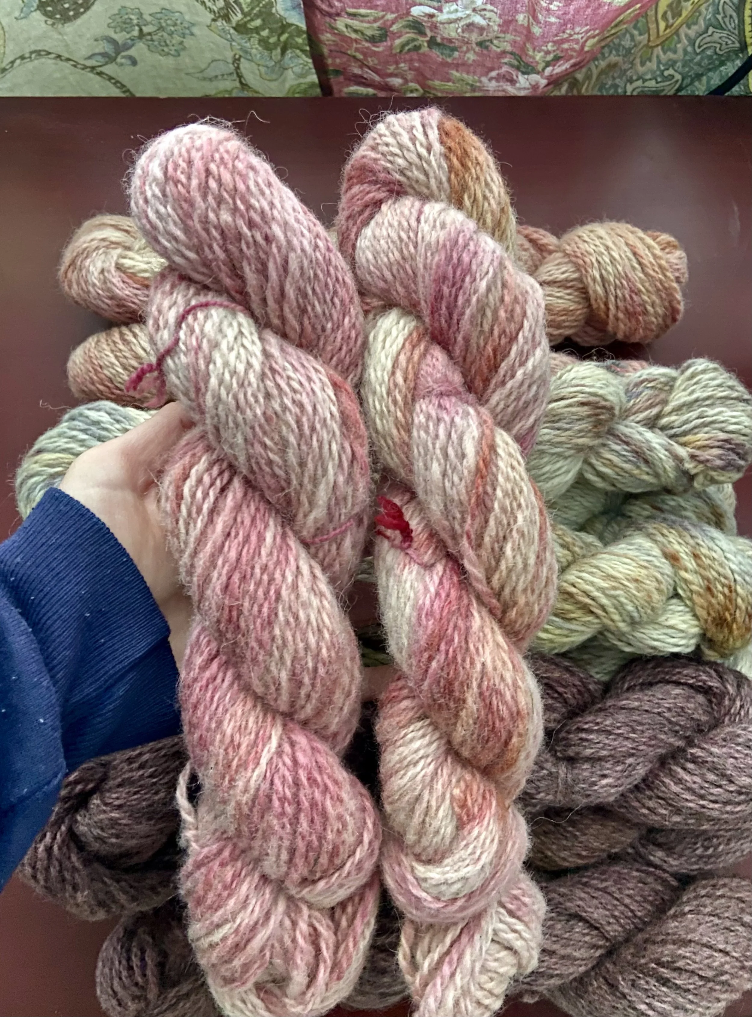 Pink variegated yarn