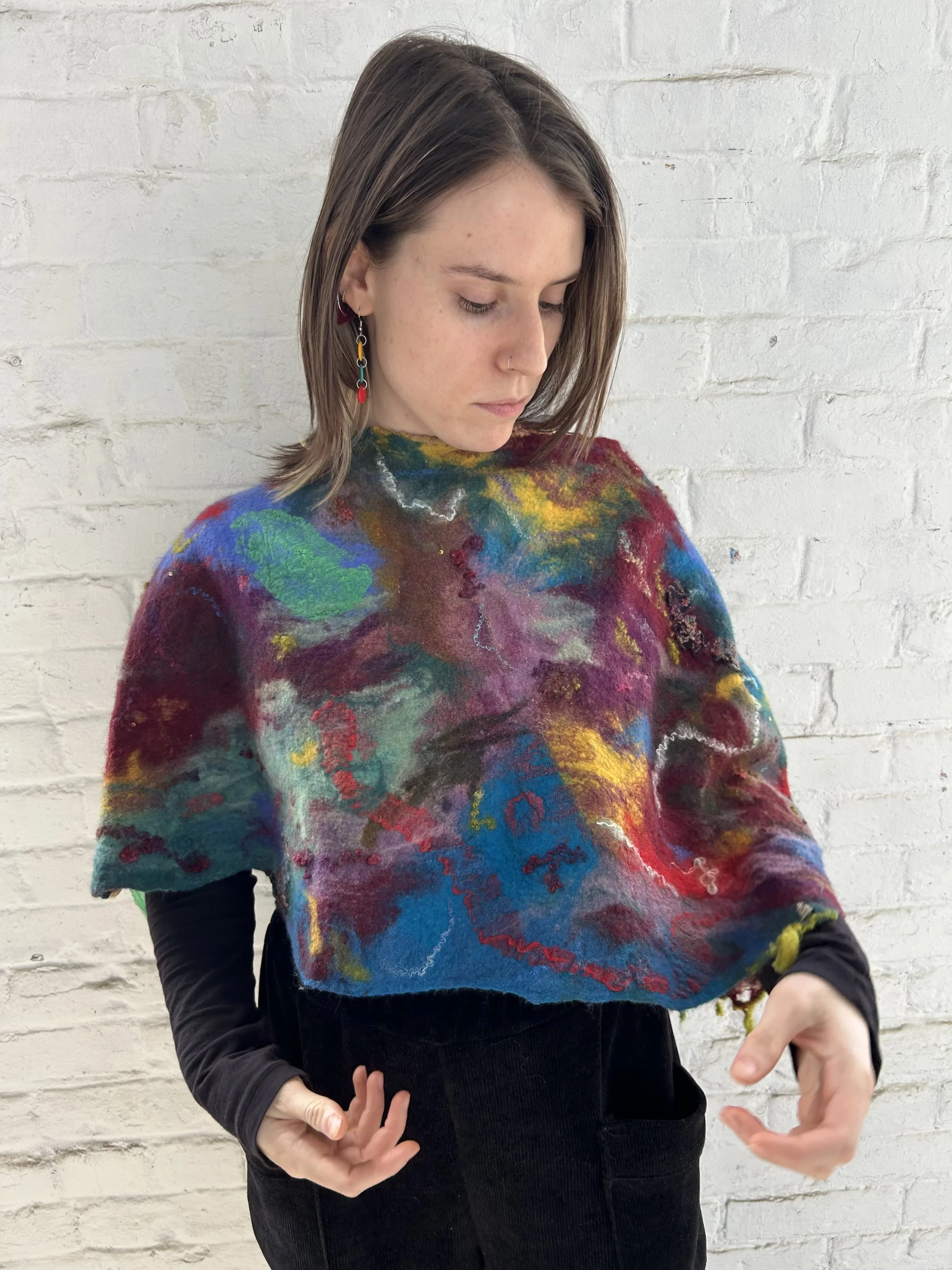 Nuno Felted Capelet